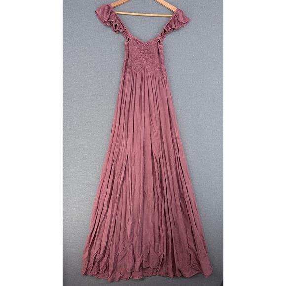 Raviya Dresses & Skirts - Raviya Extratropical Maxi Dress Small Mauve Smocked Ruffle Boho Prairie Western